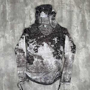 Kuhl Burnout Destini Hoodie Womens Small Gray Sweatshirt Long Sleeve Abstract